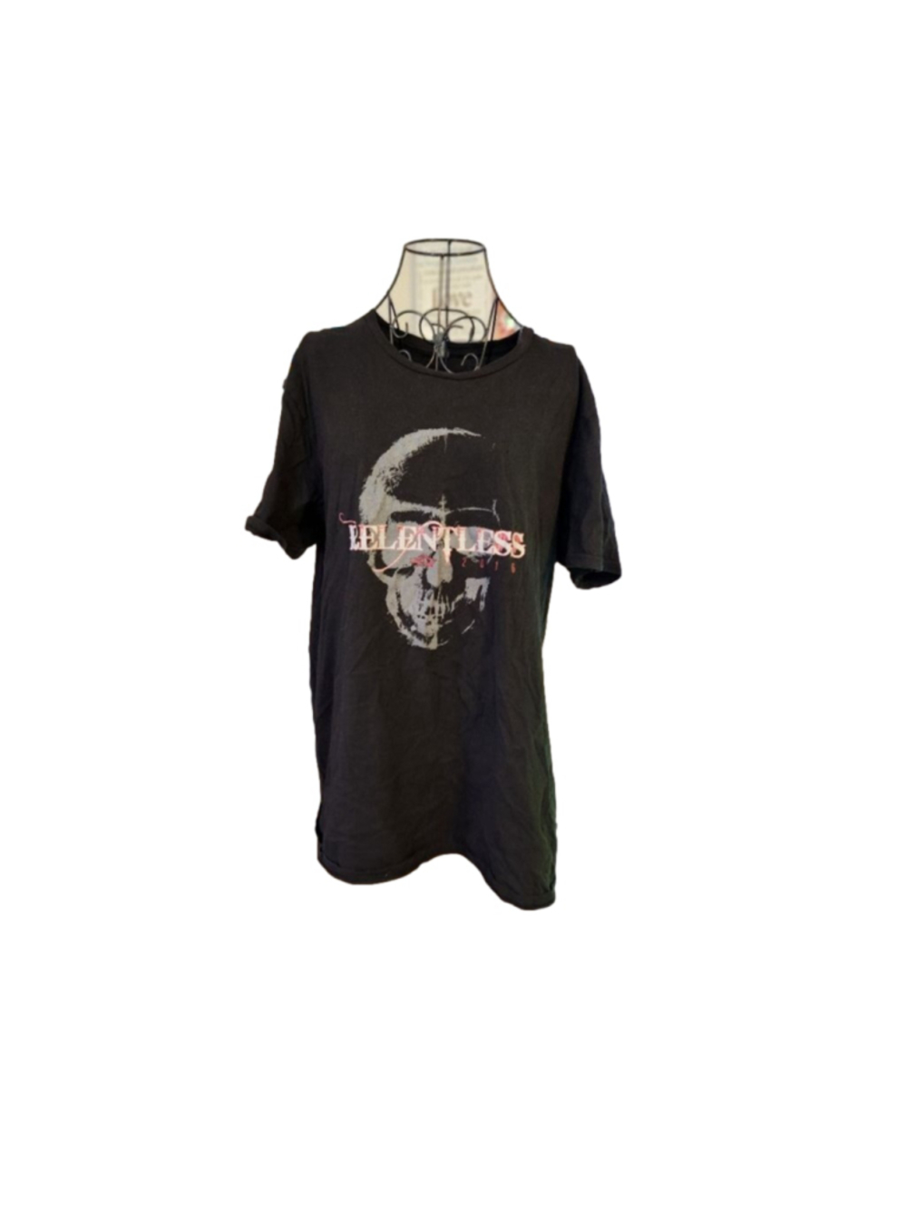 District graphic t shirt Relentless band